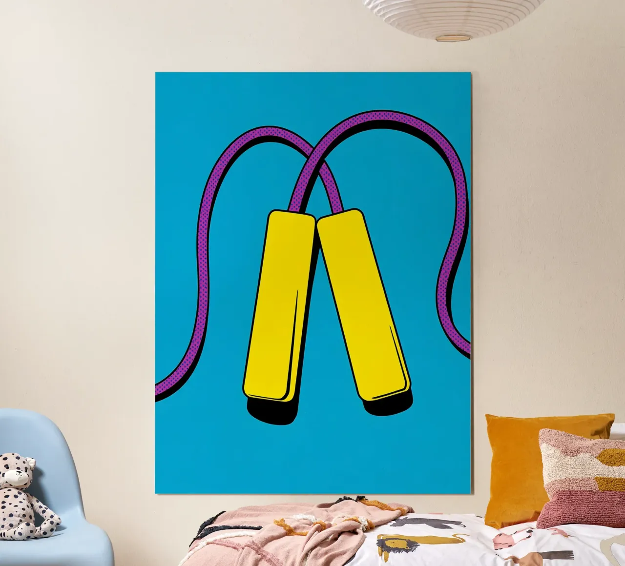 Salto della corda - Pop Art poster con telaio in plastica da ColorCrash Gallery