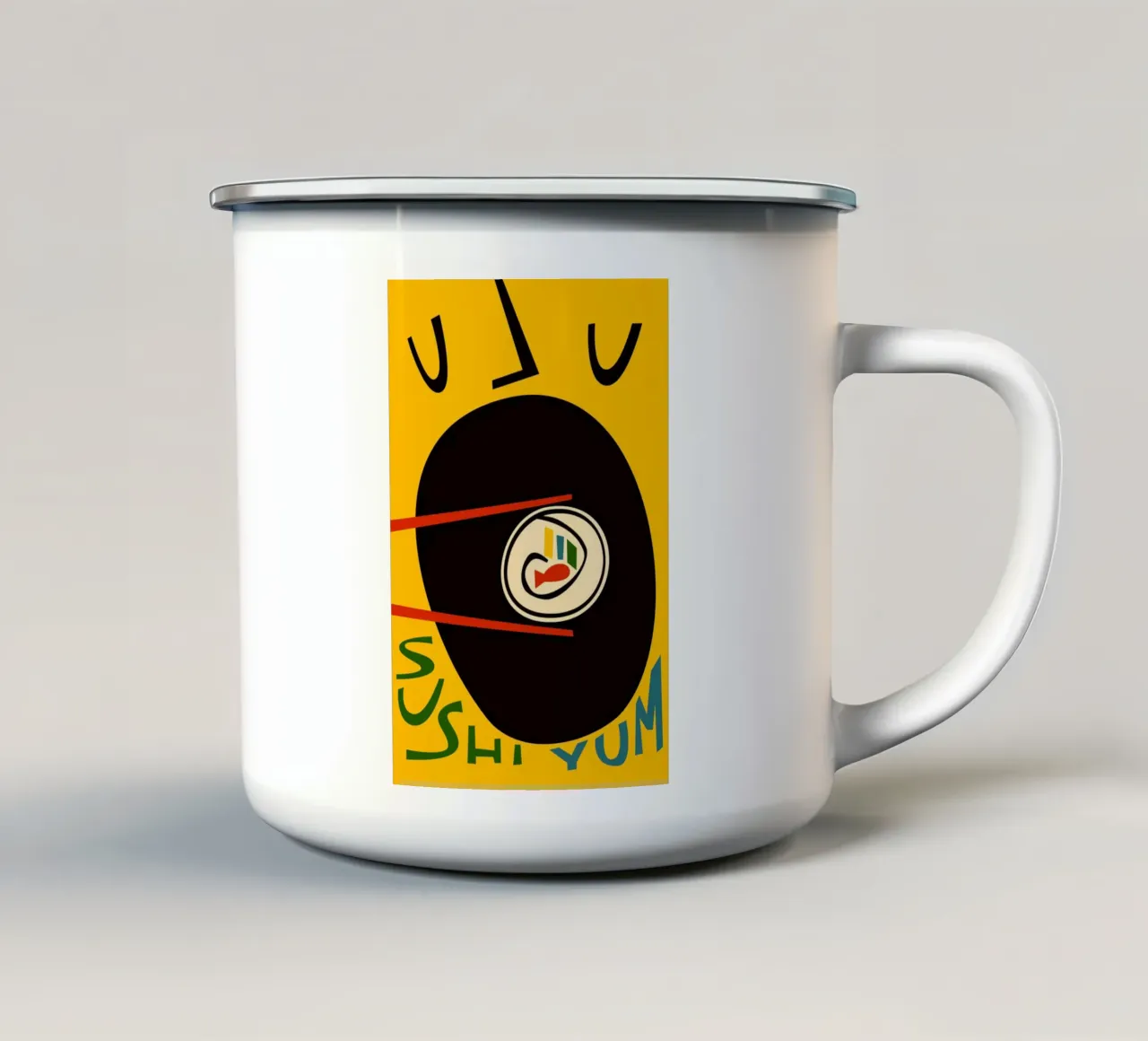 Gnam Sushi tazza in smalto da Fox & Velvet
