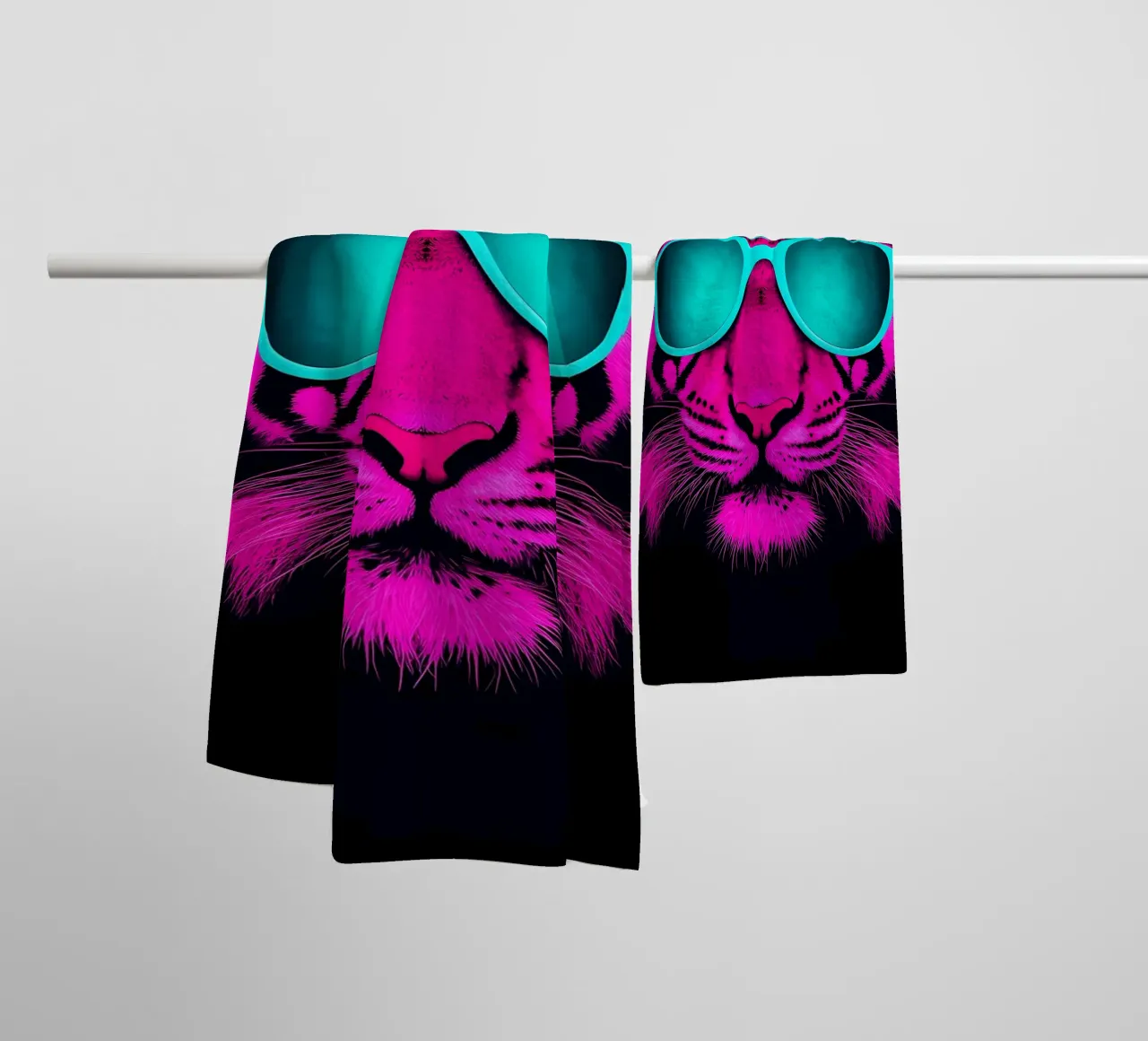 Tigre con occhiali da sole - Pop Art asciugamano da bagno da ColorCrash Gallery
