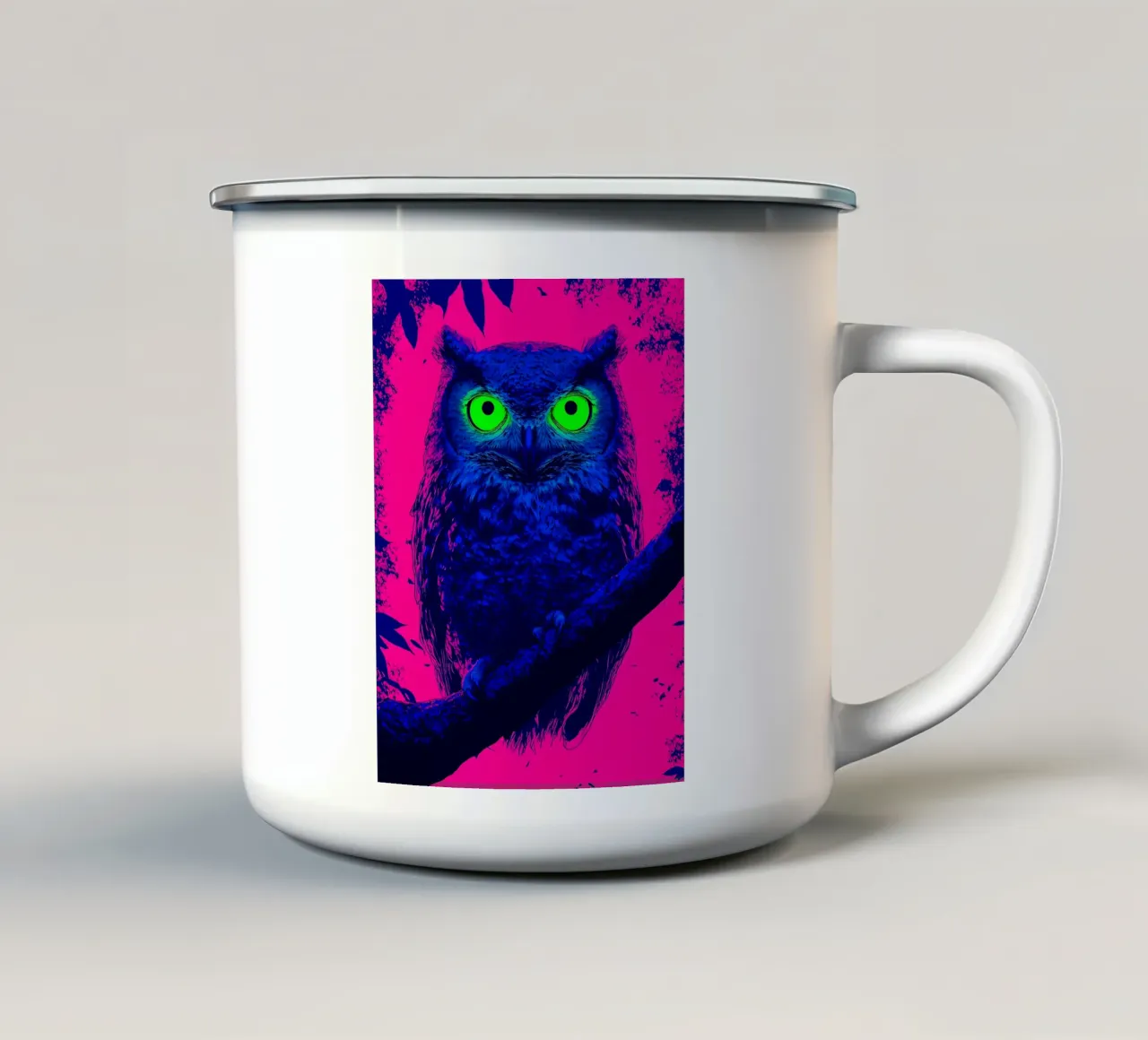 Gufo - Pop Art tazza in smalto da ColorCrash Gallery