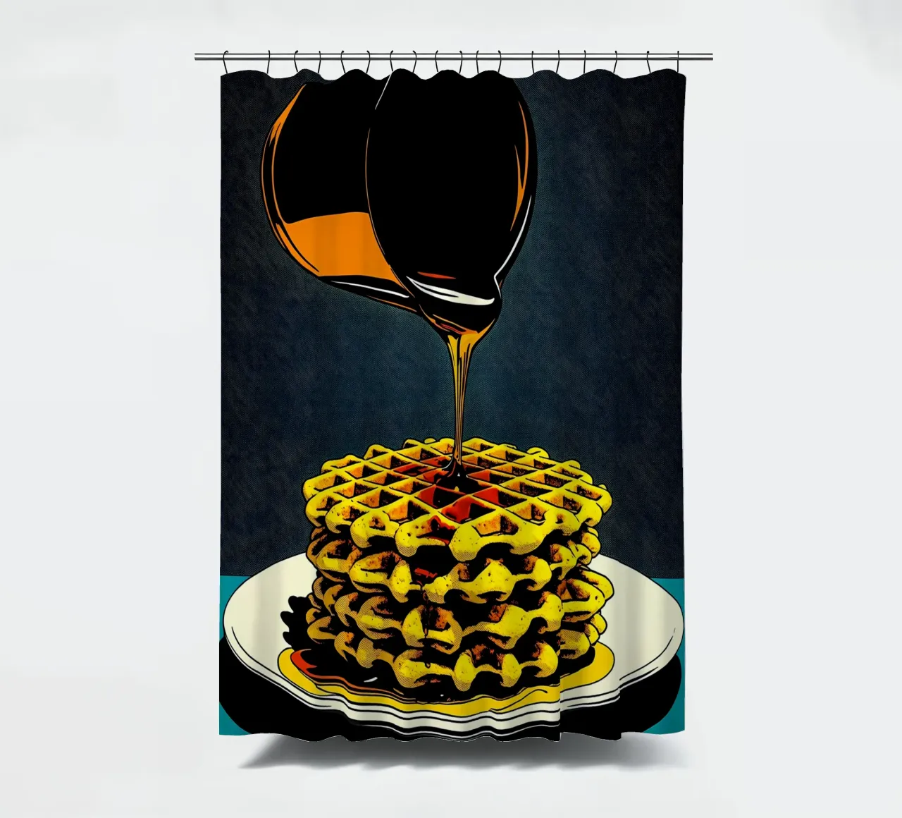Waffles - Pop Art shower curtain by ColorCrash Gallery