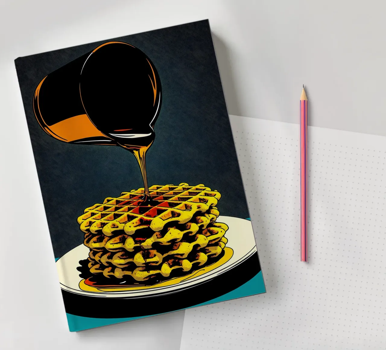 Waffles - Pop Art notebook by ColorCrash Gallery