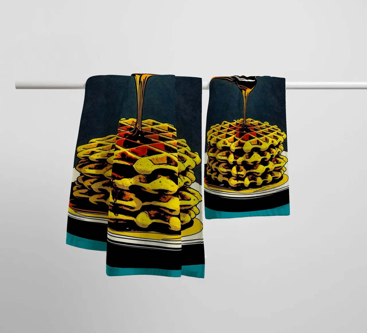 Waffles - Pop Art towel by ColorCrash Gallery