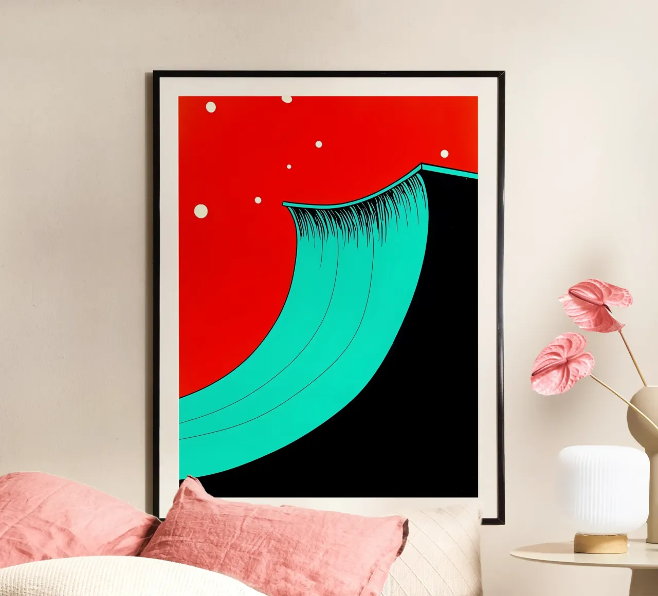 Skateboarding Rampe - Pop Art Poster mit Kunststoffrahmen von ColorCrash Gallery