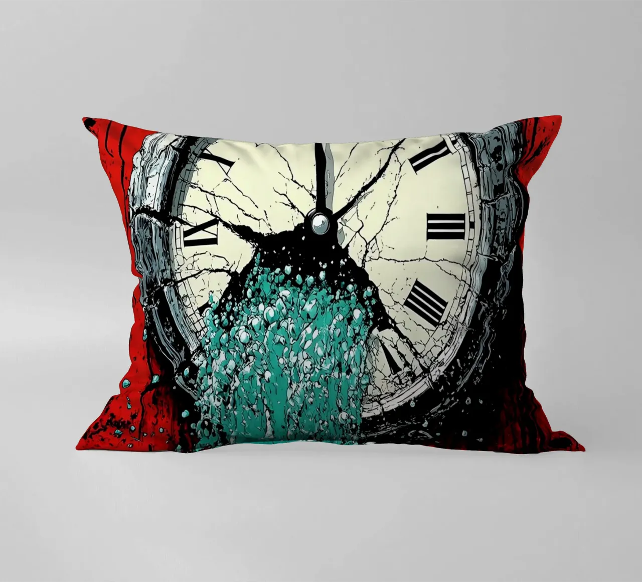 Acqua proveniente dall'orologio - Pop Art cuscino da ColorCrash Gallery