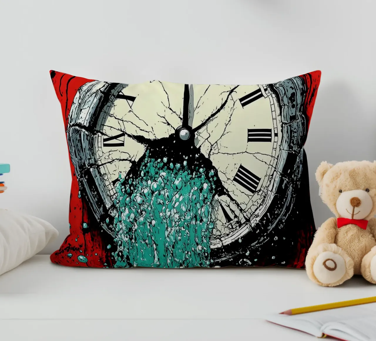 Acqua proveniente dall'orologio - Pop Art cuscino da ColorCrash Gallery