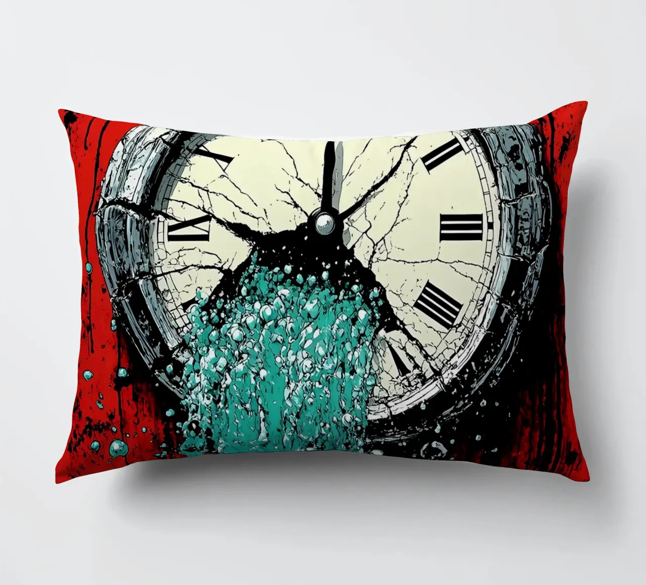 Acqua proveniente dall'orologio - Pop Art cuscino da ColorCrash Gallery