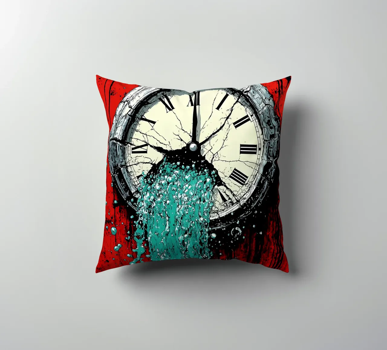 Acqua proveniente dall'orologio - Pop Art cuscino da ColorCrash Gallery
