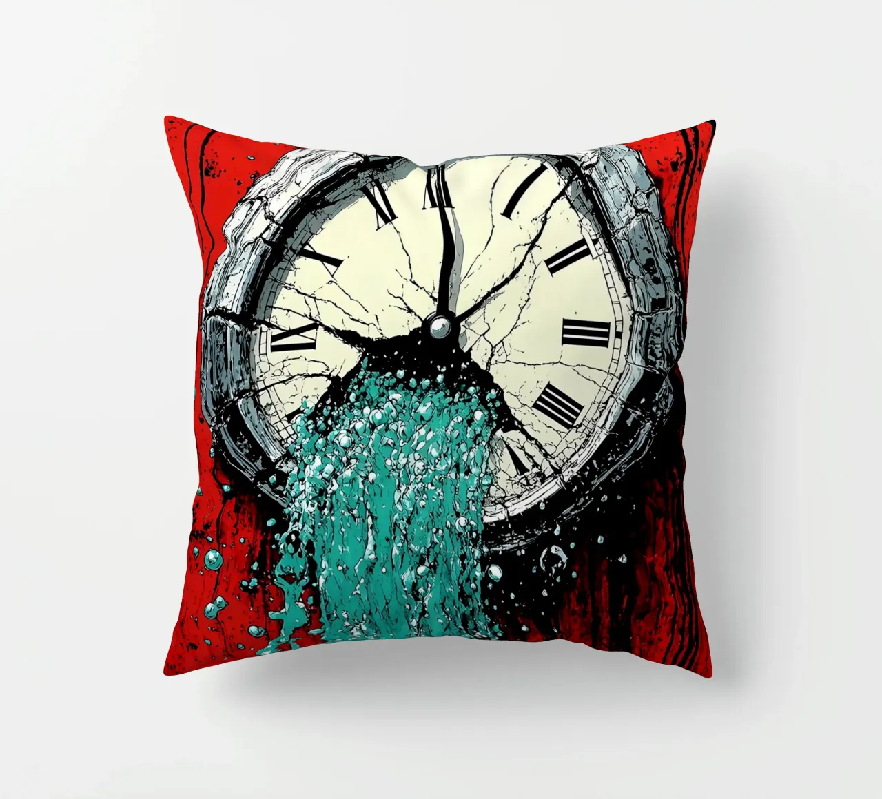 Acqua proveniente dall'orologio - Pop Art cuscino da ColorCrash Gallery
