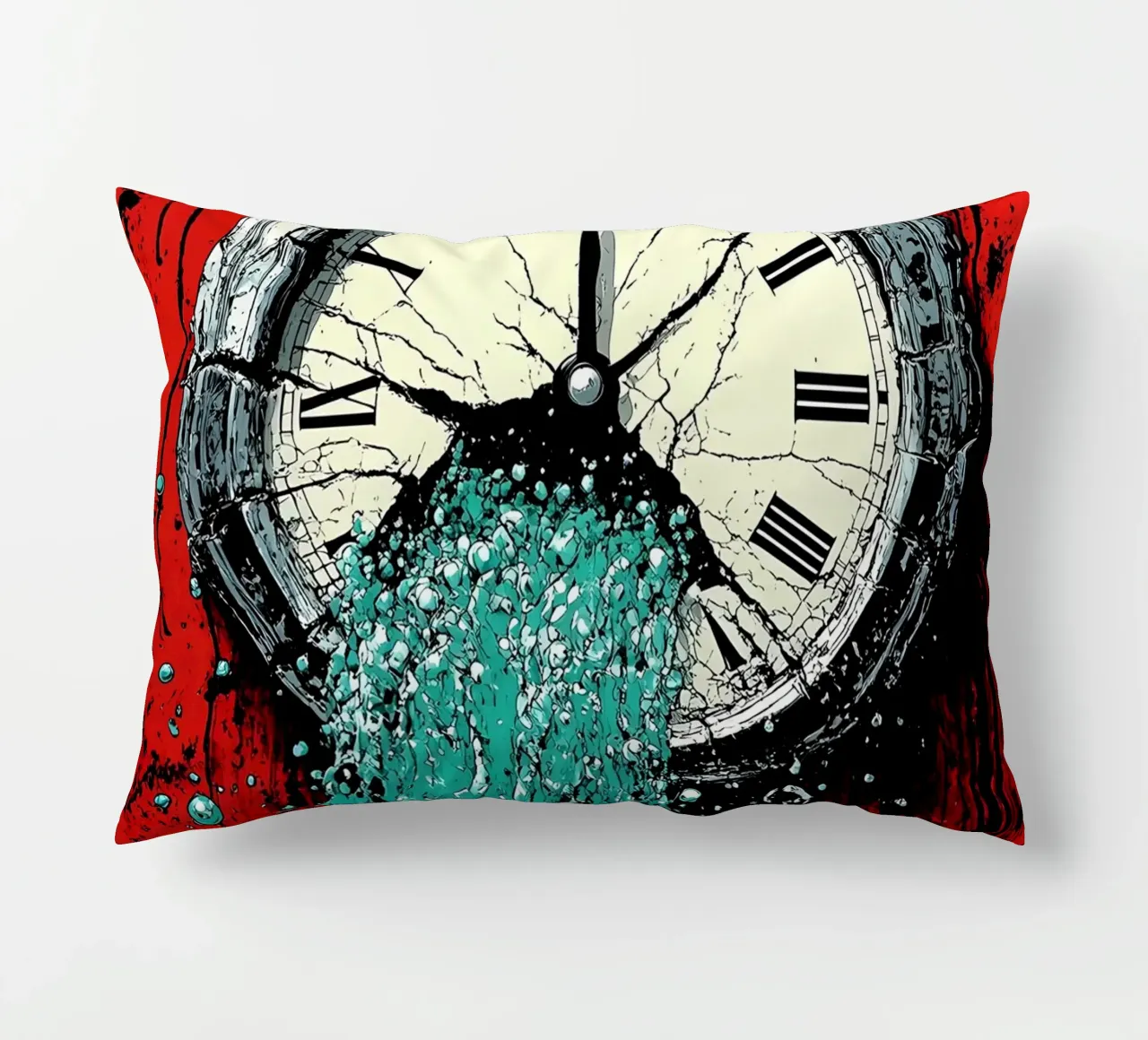 Acqua proveniente dall'orologio - Pop Art cuscino da ColorCrash Gallery