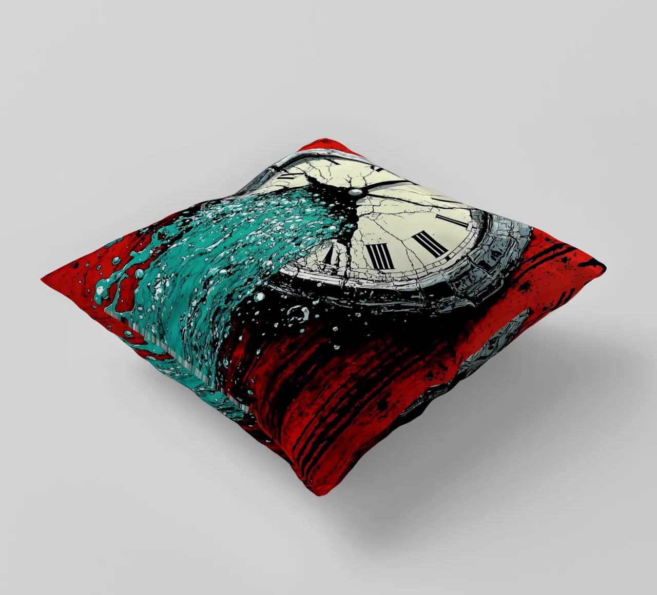 Acqua proveniente dall'orologio - Pop Art cuscino da ColorCrash Gallery