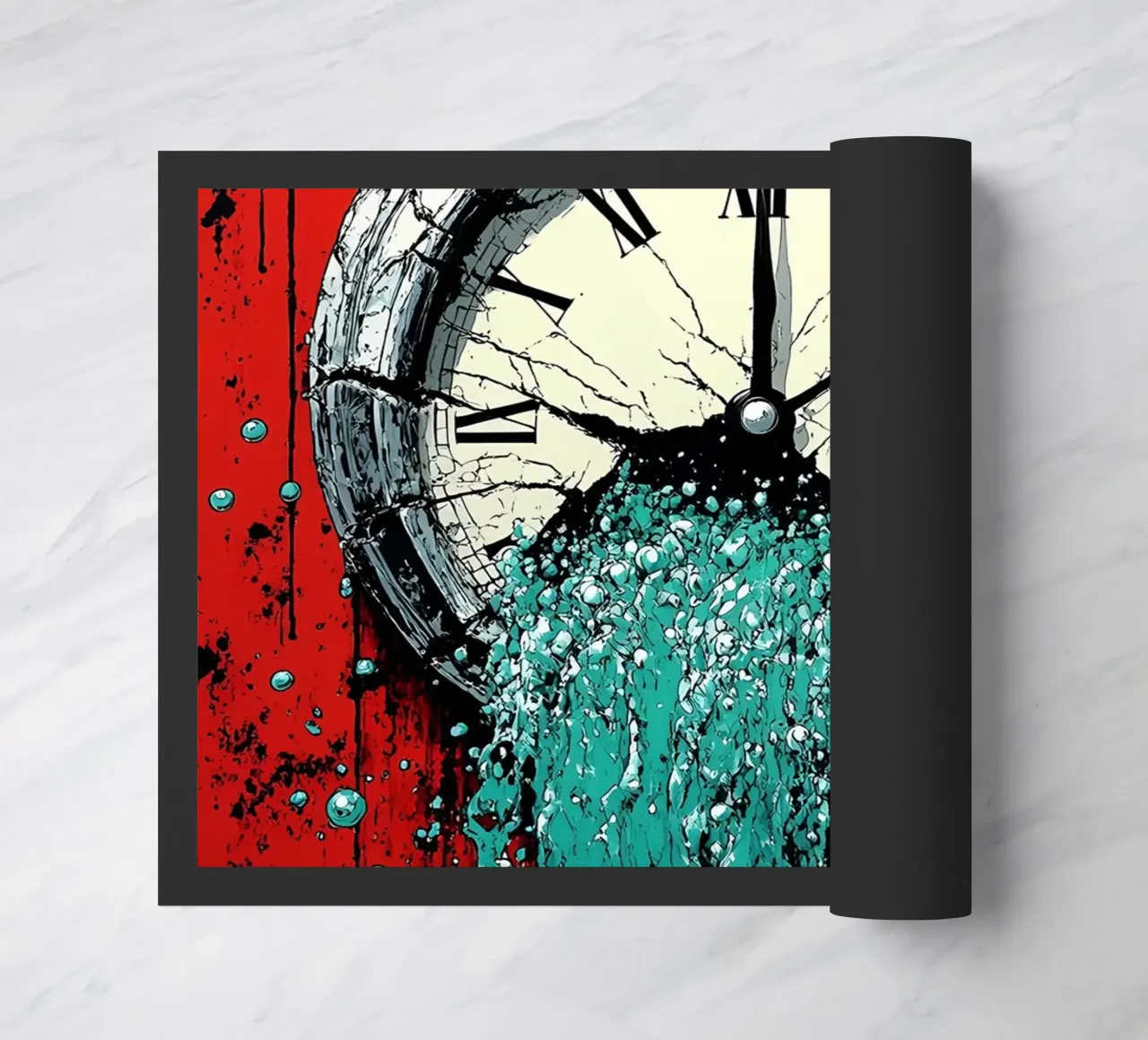 Acqua proveniente dall'orologio - Pop Art zerbino da ColorCrash Gallery
