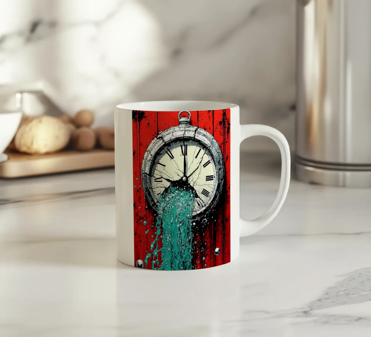 Acqua proveniente dall'orologio - Pop Art tazza in ceramica da ColorCrash Gallery