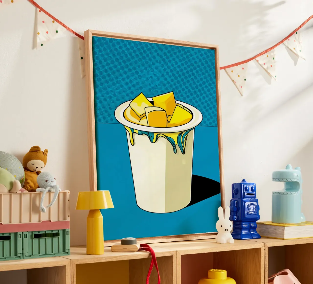 Yogurt - Pop Art tela con Cornice a cassetta da ColorCrash Gallery