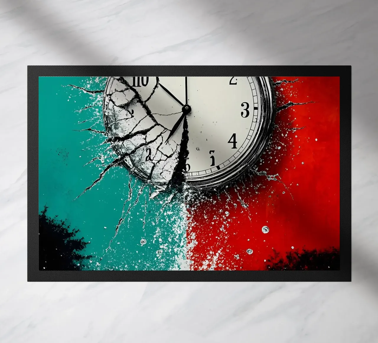 Acqua dall'orologio in frantumi - Pop Art zerbino da ColorCrash Gallery