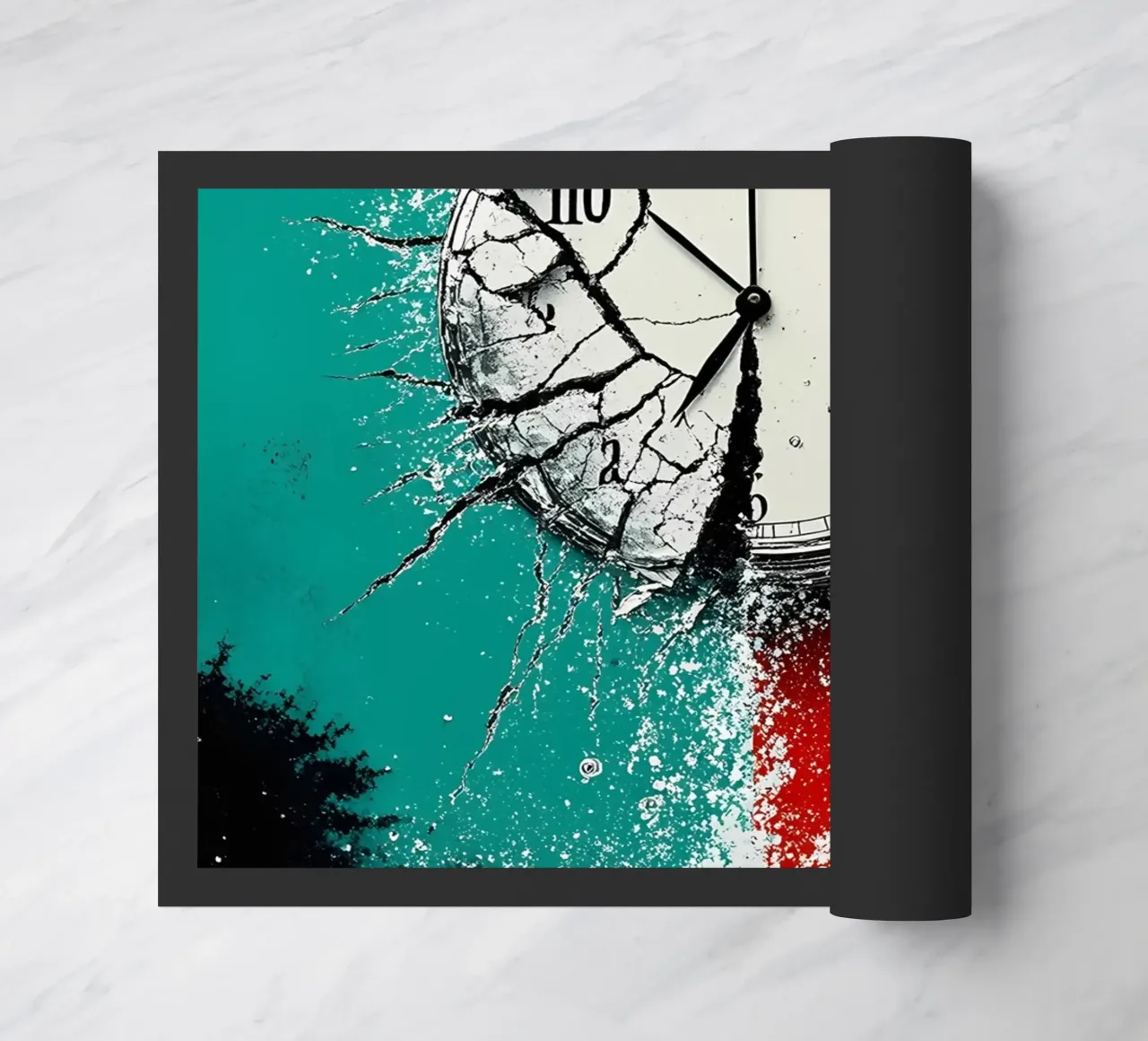 Acqua dall'orologio in frantumi - Pop Art zerbino da ColorCrash Gallery