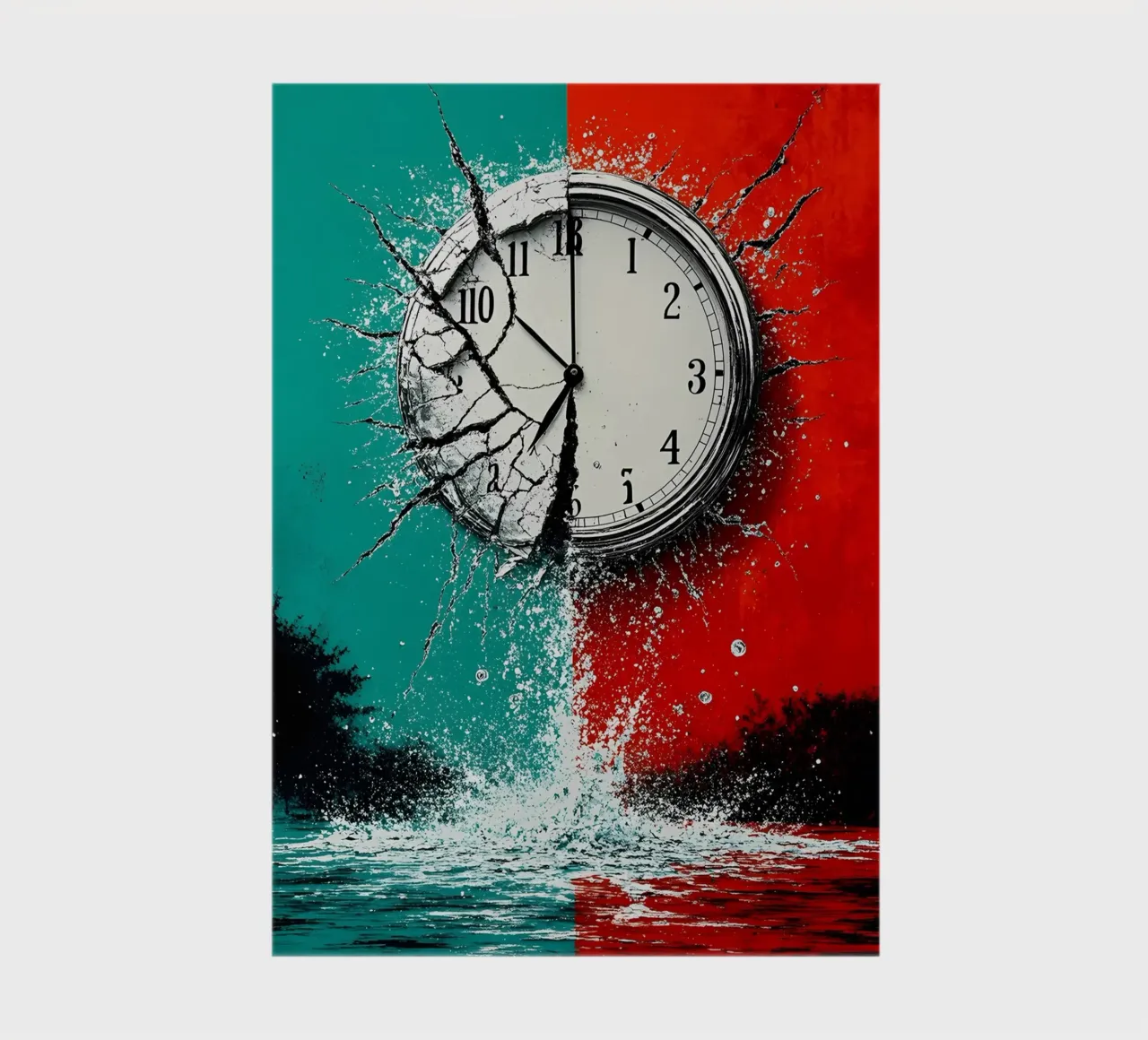 Water From Shattered Clock - Pop Art notebook by ColorCrash Gallery