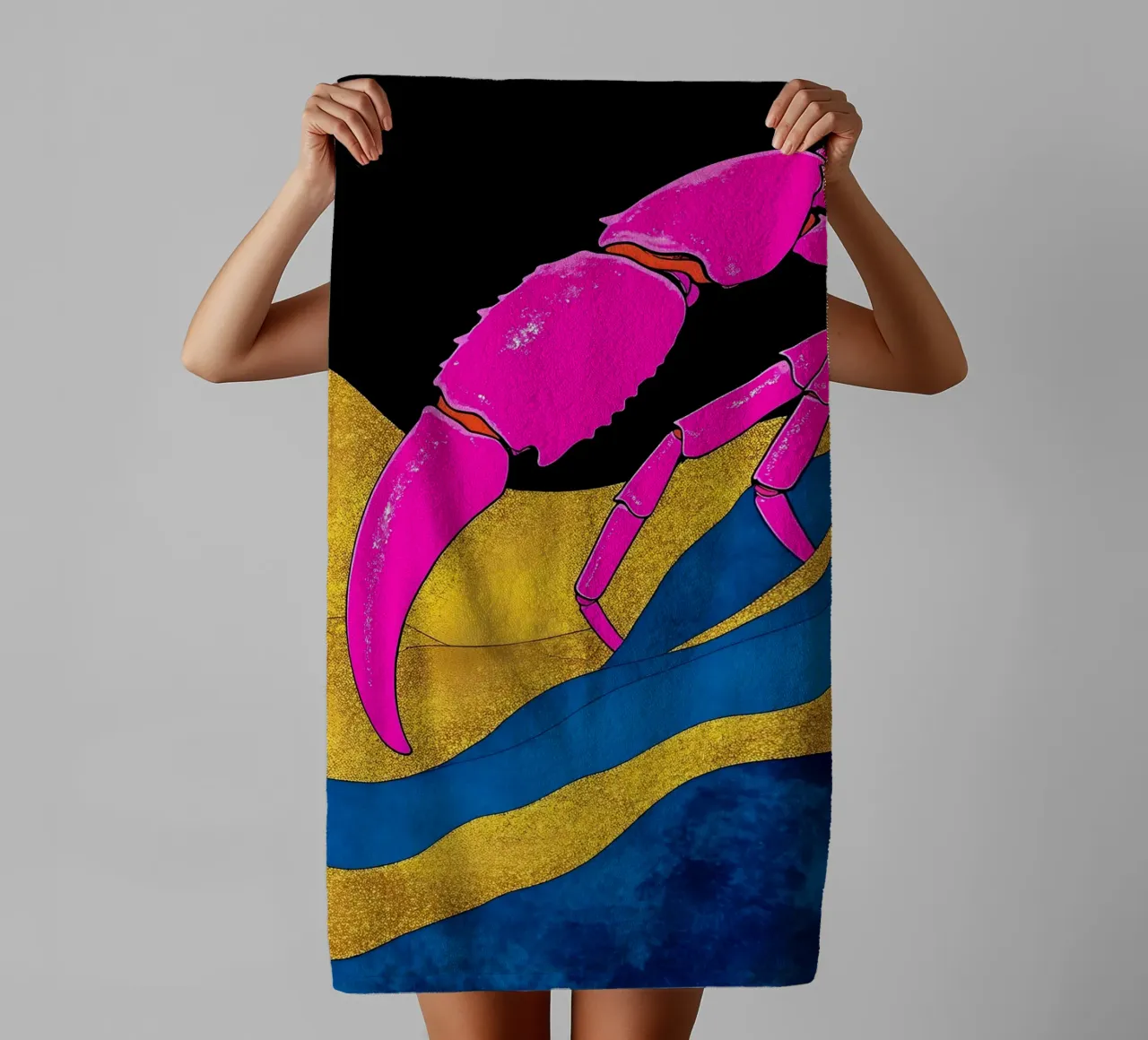 Chele di granchio - Pop Art asciugamano da bagno da ColorCrash Gallery
