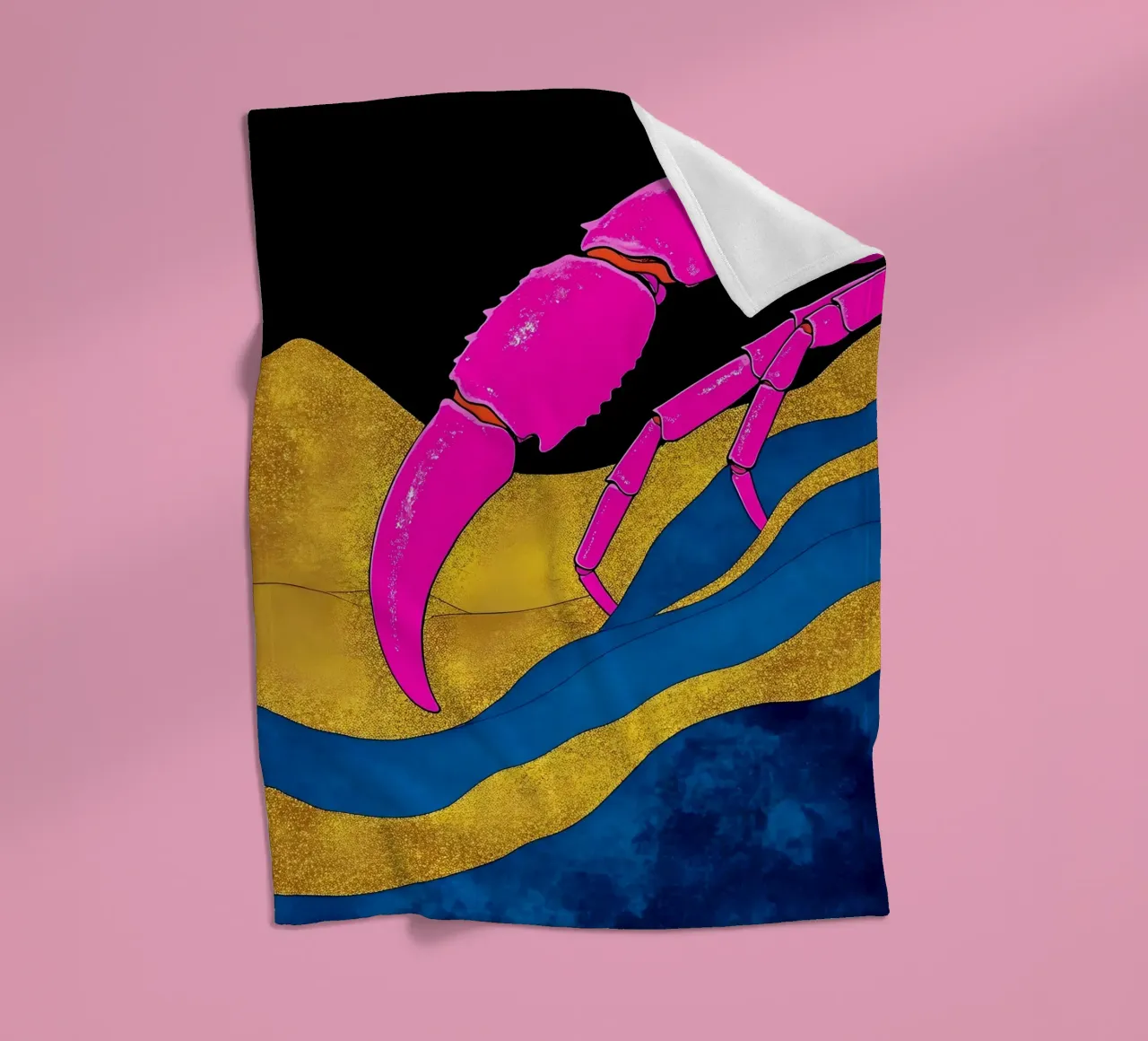 Chele di granchio - Pop Art coperta in pile da ColorCrash Gallery