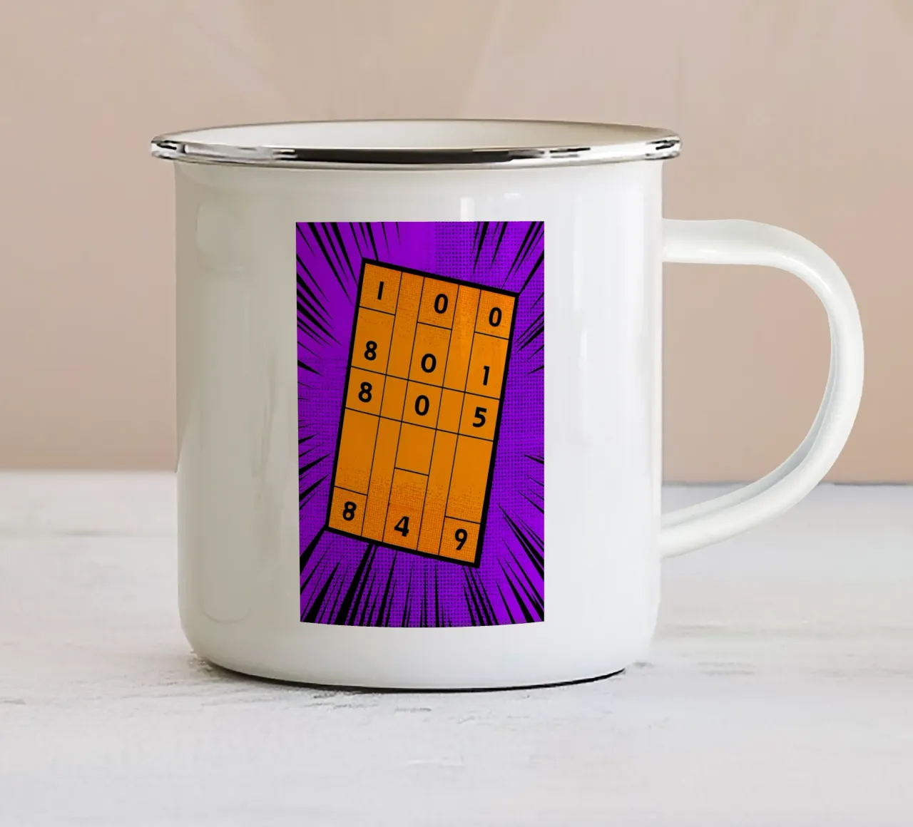 Soduko - Pop Art tazza in smalto da ColorCrash Gallery