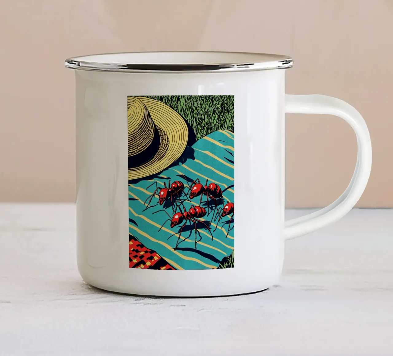Formiche da picnic - Pop Art tazza in smalto da ColorCrash Gallery