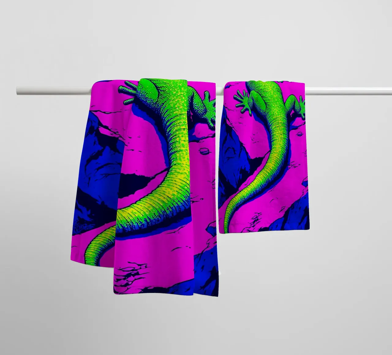 Lucertola - Pop Art asciugamano da bagno da ColorCrash Gallery