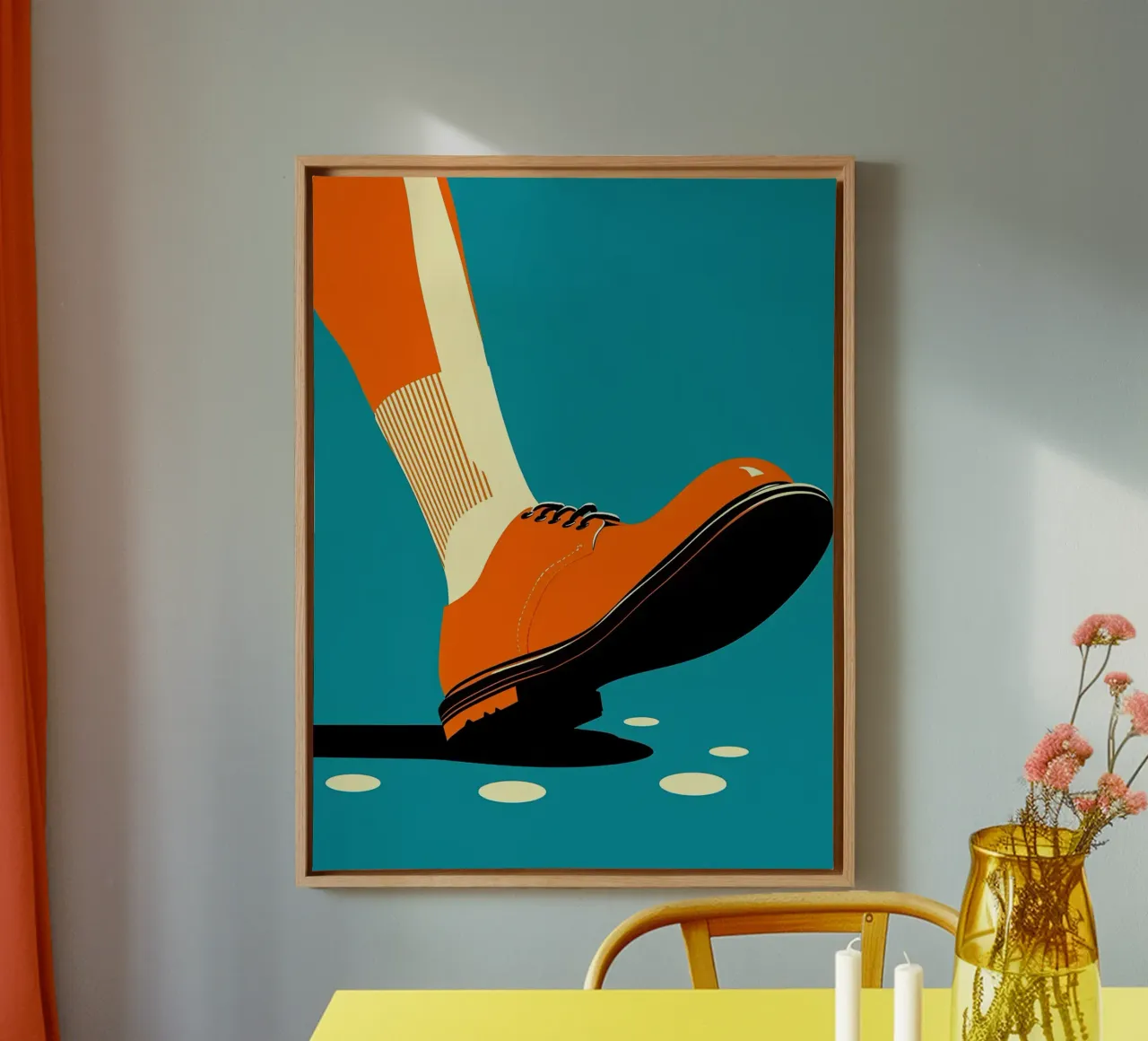 Retro Shoe- Pop Art tela con Cornice a cassetta da ColorCrash Gallery