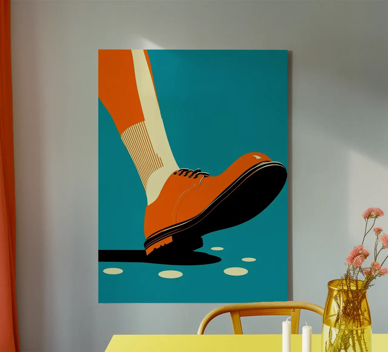 Retro Shoe- Pop Art tela con Cornice a cassetta da ColorCrash Gallery