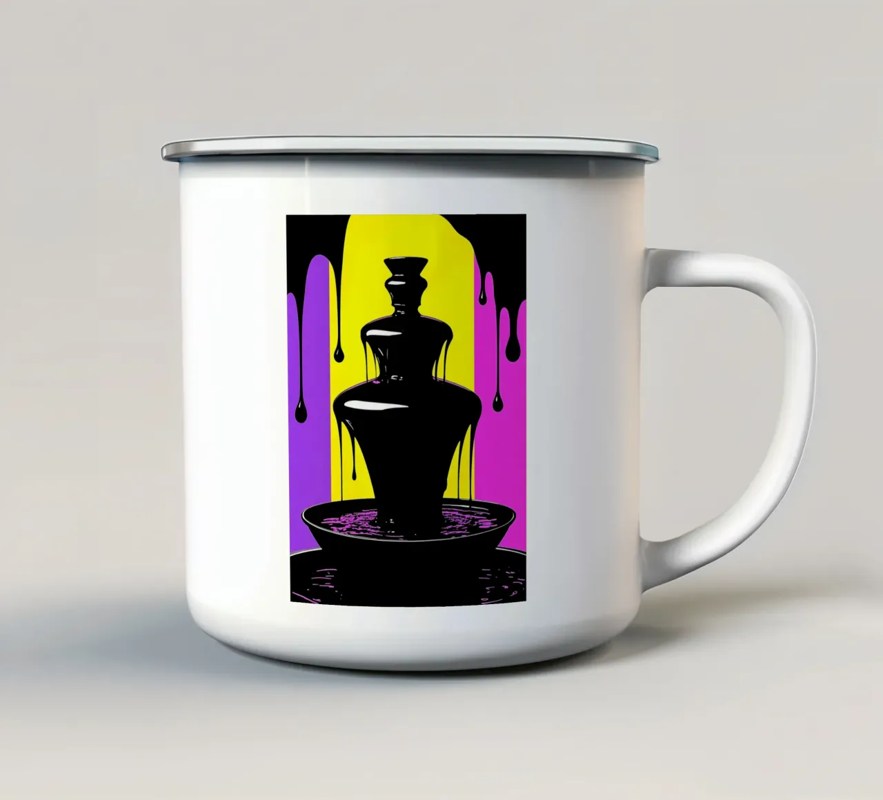 Vaso che gocciola - Pop Art tazza in smalto da ColorCrash Gallery