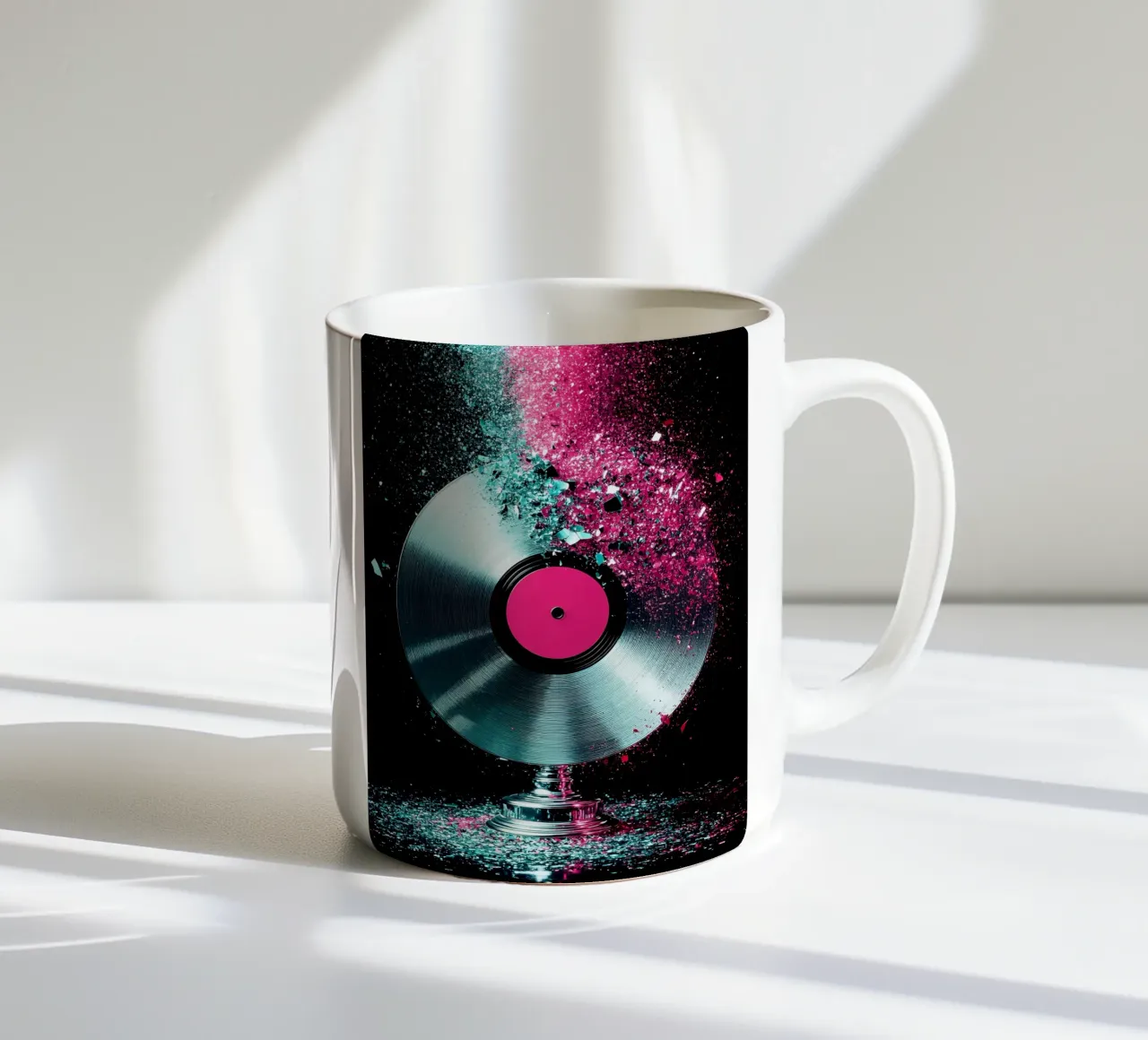 Disco in vinile che si frantuma - Pop Art tazza in ceramica da ColorCrash Gallery