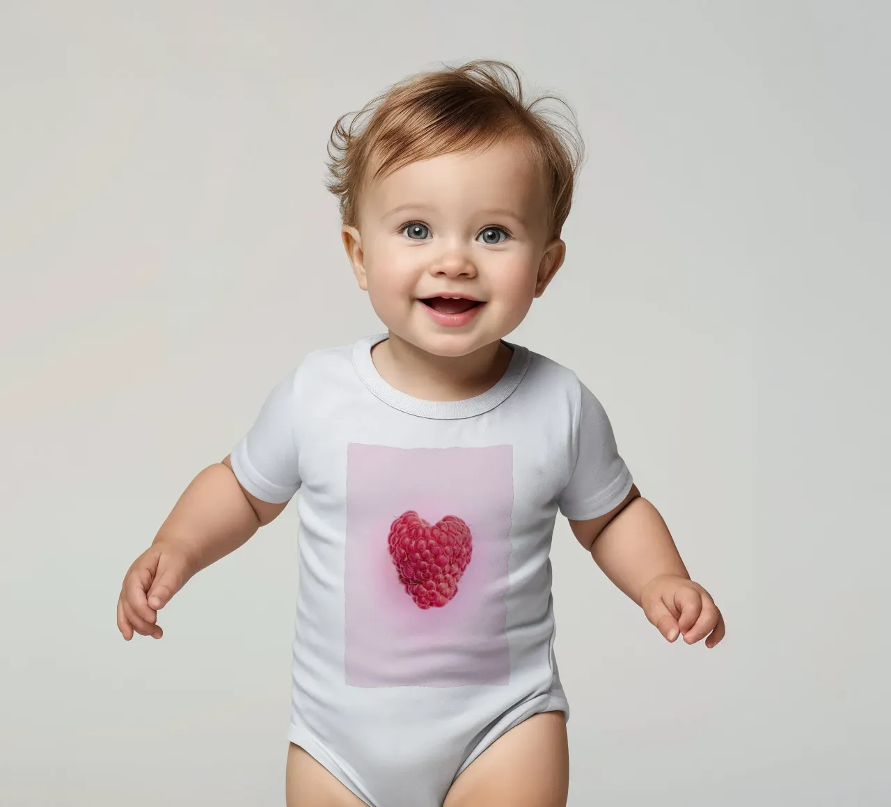 Heart VII short-sleeve baby romper by Curious Collections by Marielle Leenders