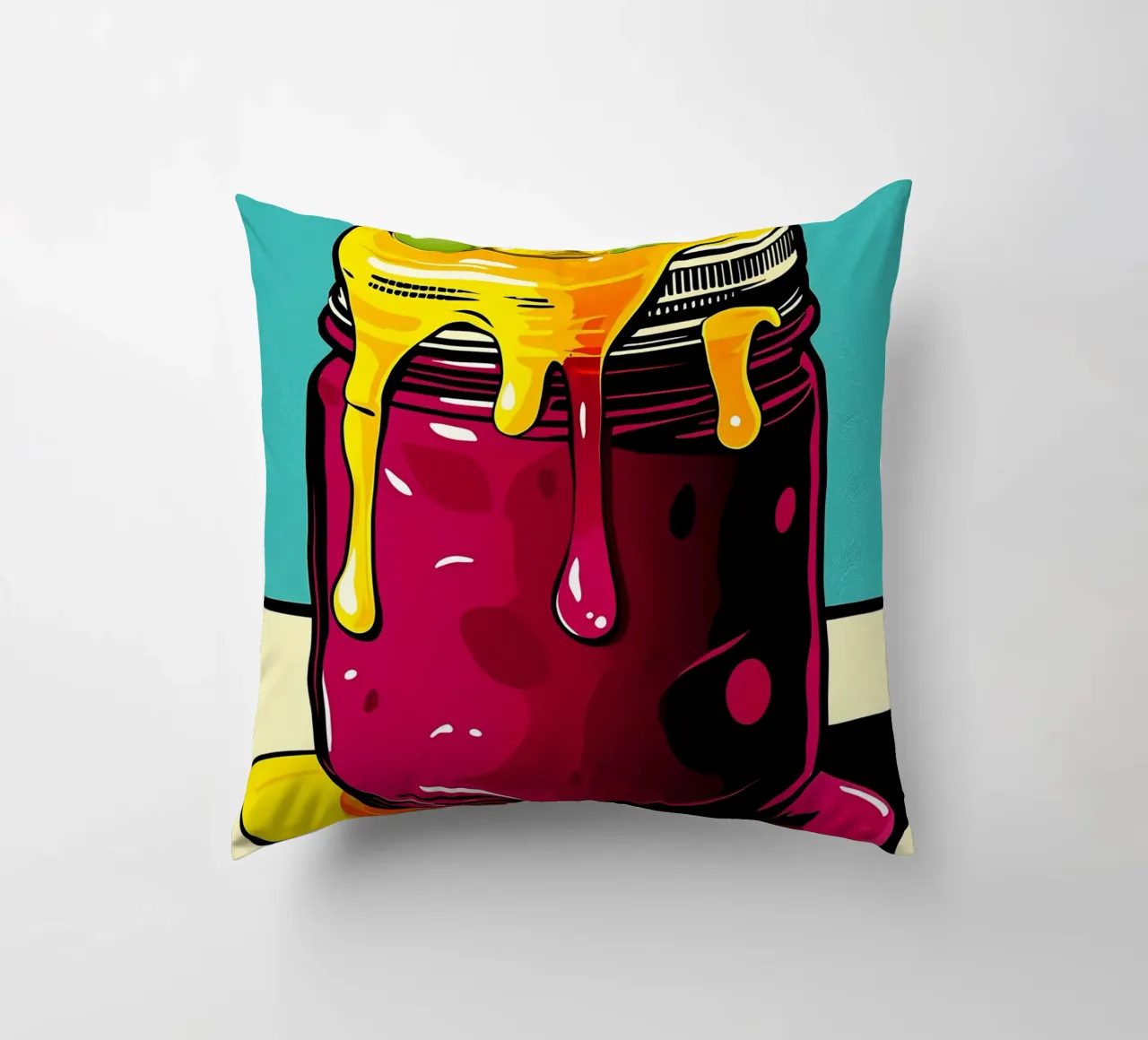 Bubbles In Jar - Pop Art decorative cushion by ColorCrash Gallery