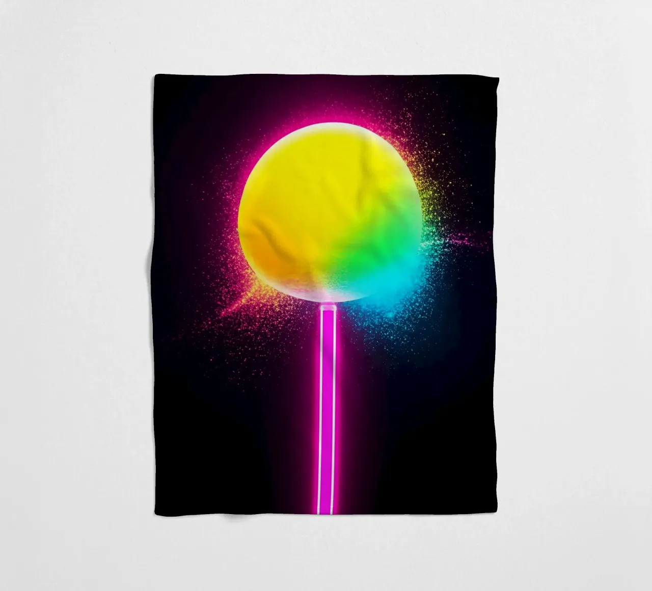 Lecca-lecca al neon - Pop Art coperta in pile da ColorCrash Gallery