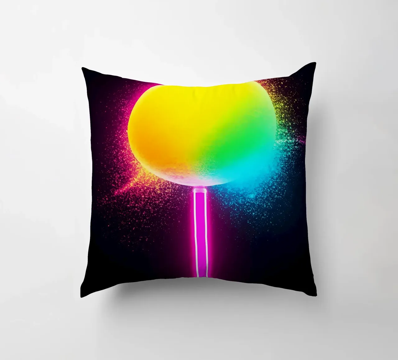 Lecca-lecca al neon - Pop Art cuscino da ColorCrash Gallery