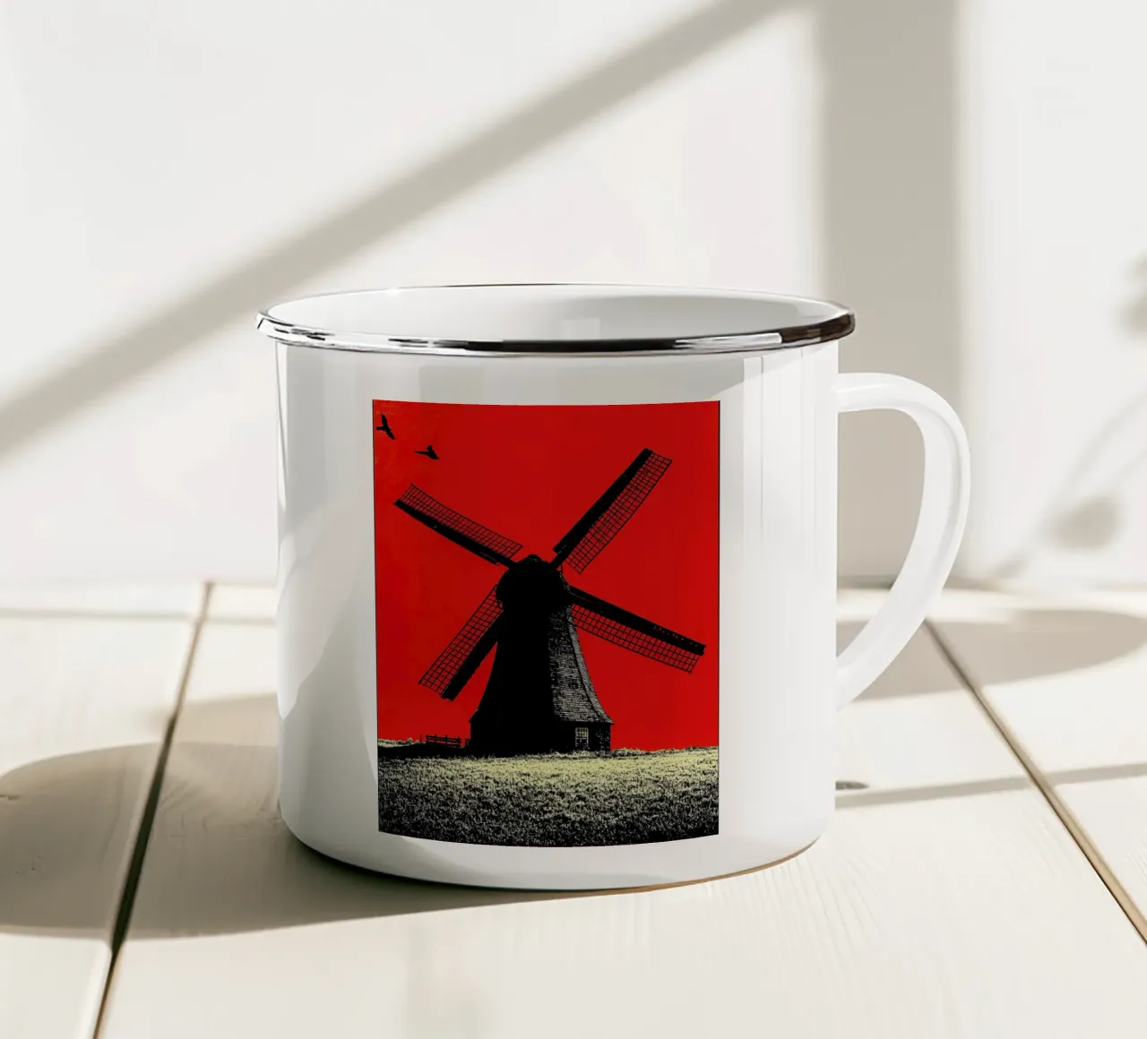 Mulino a vento - Pop Art tazza in smalto da ColorCrash Gallery