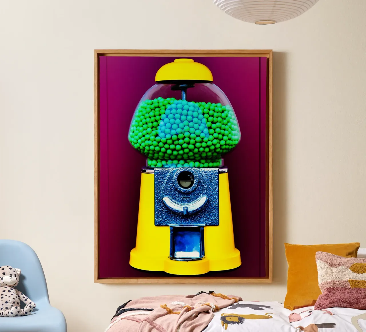 Macchina delle gomme - Pop Art tela con Cornice a cassetta da ColorCrash Gallery