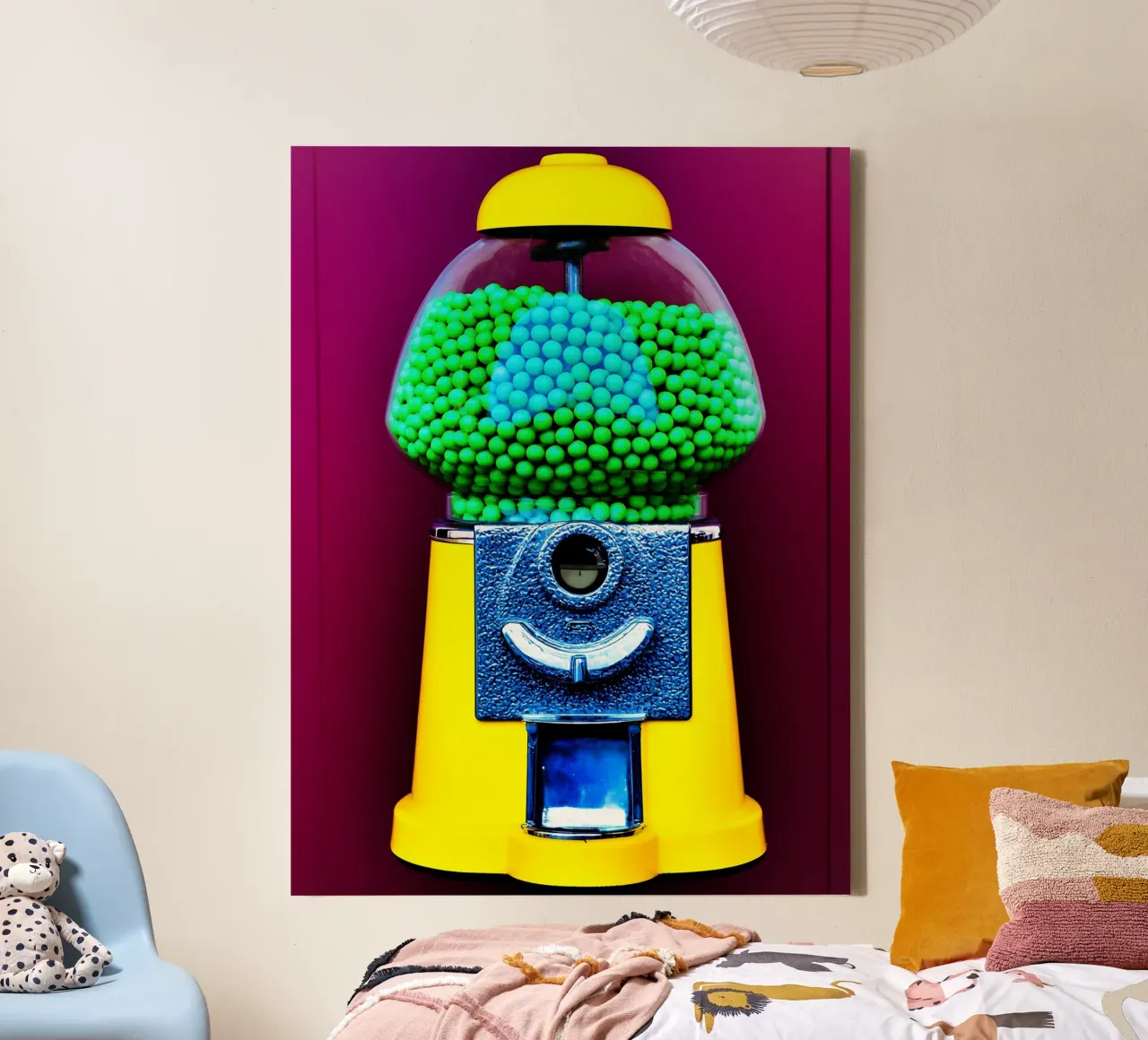 Macchina delle gomme - Pop Art tela con Cornice a cassetta da ColorCrash Gallery