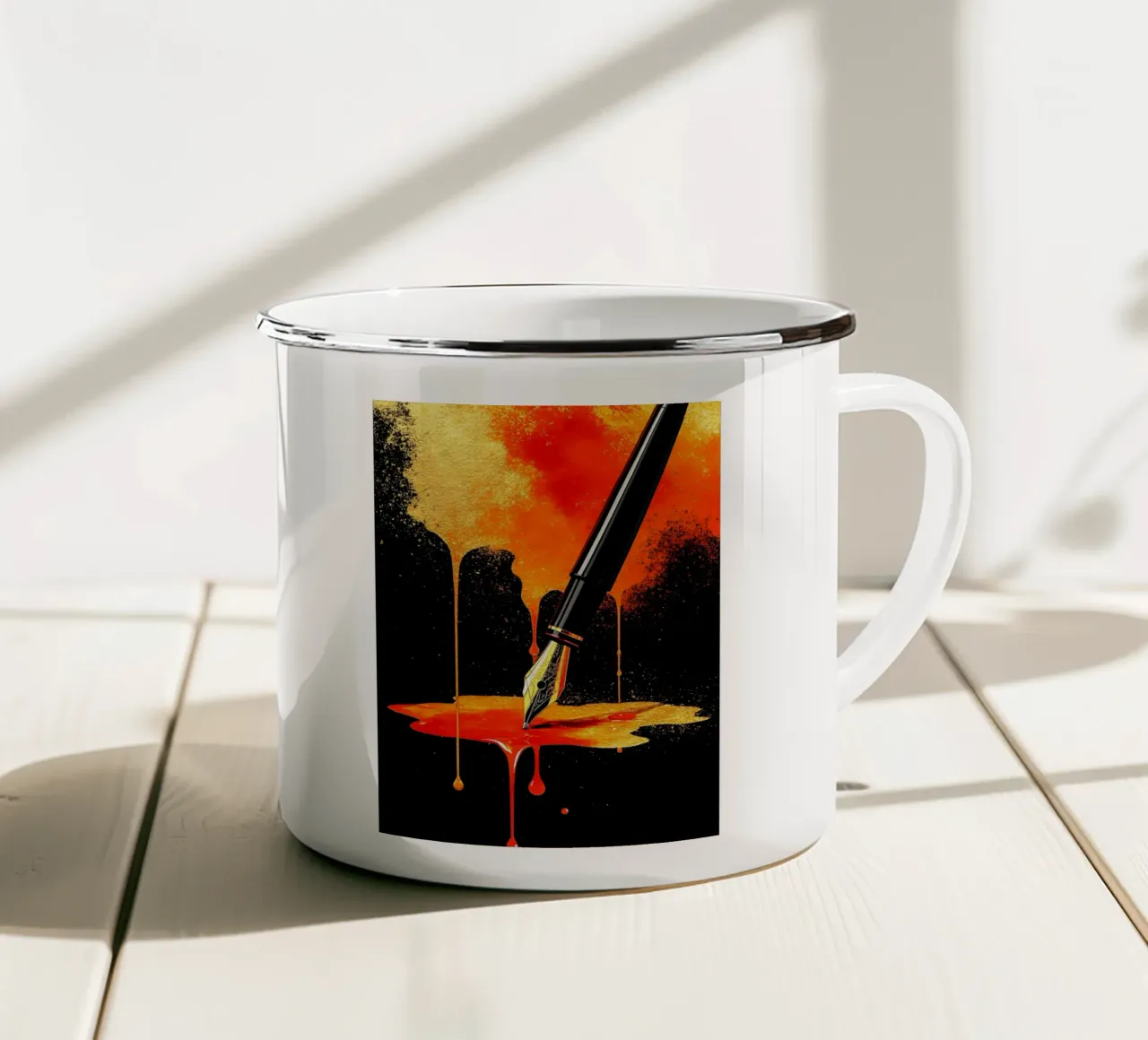 Penna stilografica - Pop Art tazza in smalto da ColorCrash Gallery