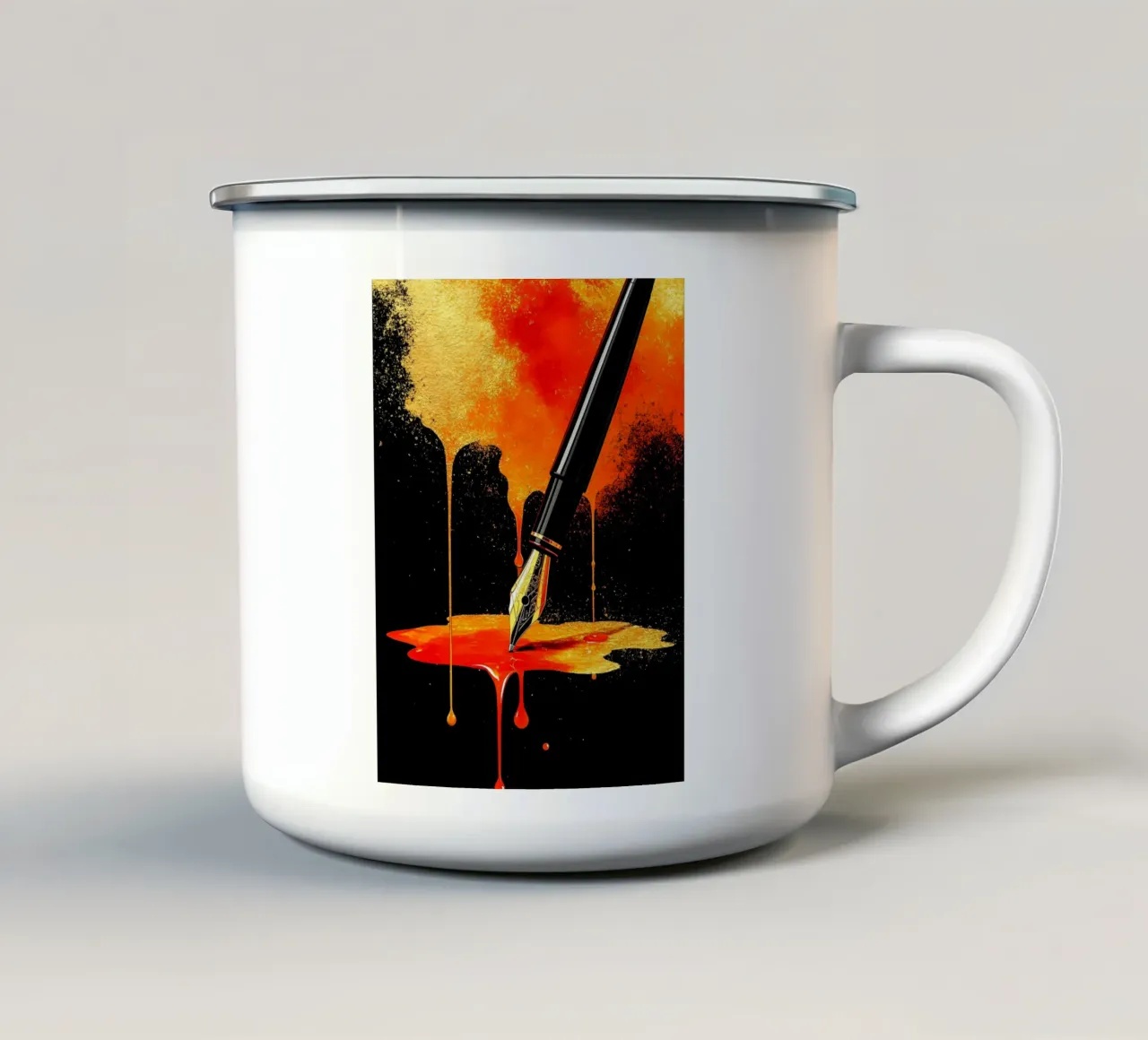 Penna stilografica - Pop Art tazza in smalto da ColorCrash Gallery