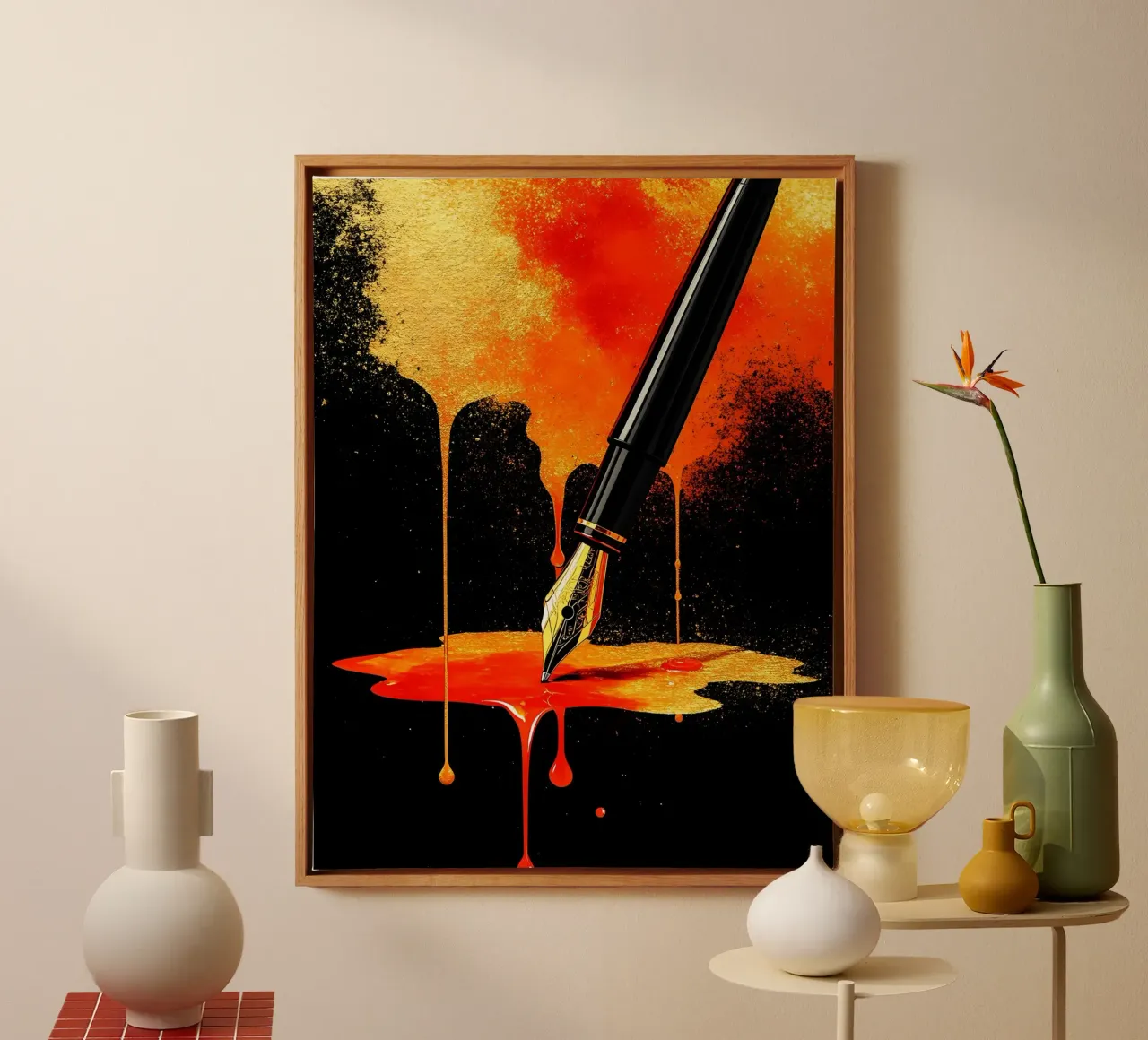 Vulpen - Pop Art canvas met Baklijst van ColorCrash Gallery