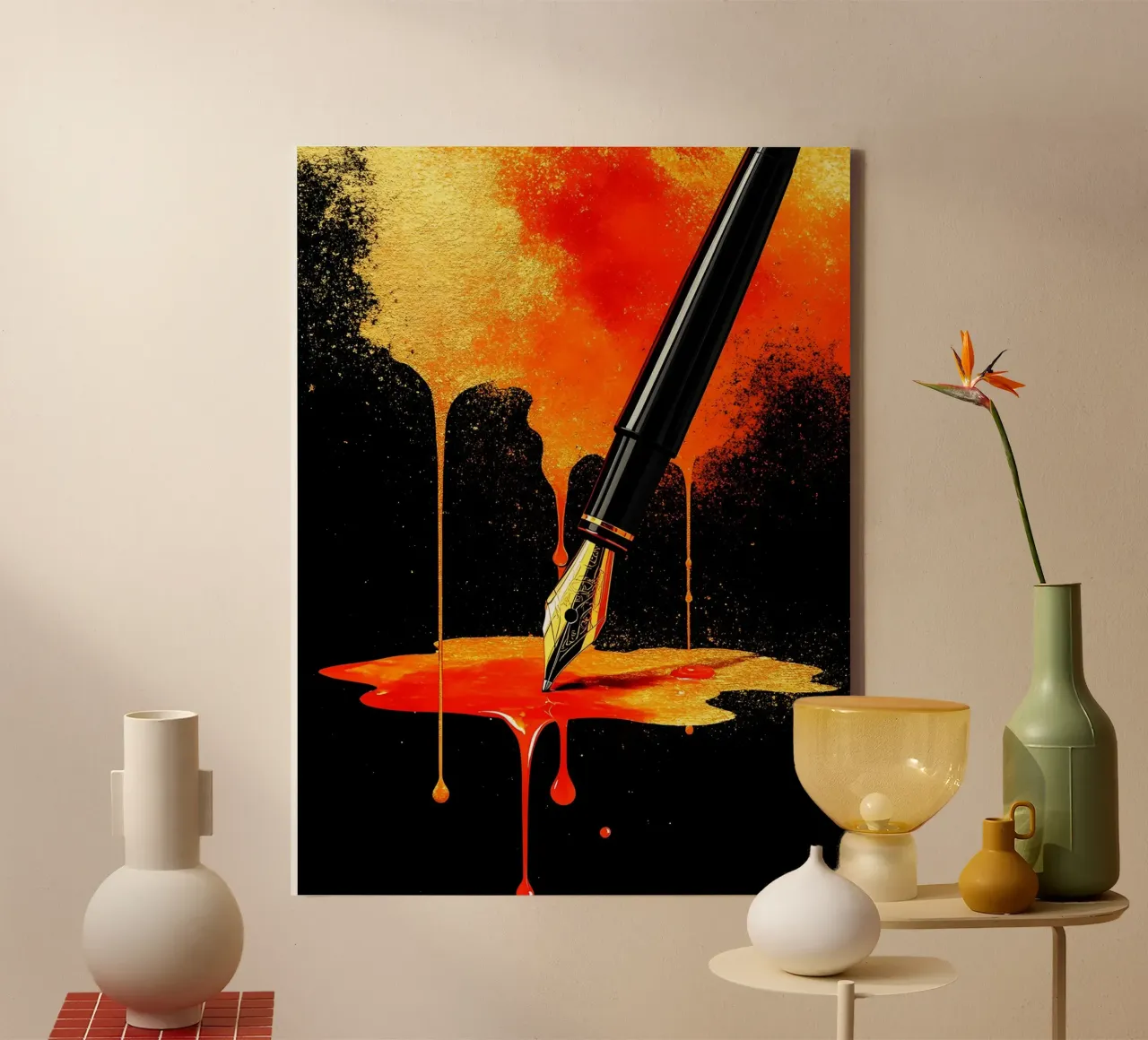 Vulpen - Pop Art canvas met Baklijst van ColorCrash Gallery