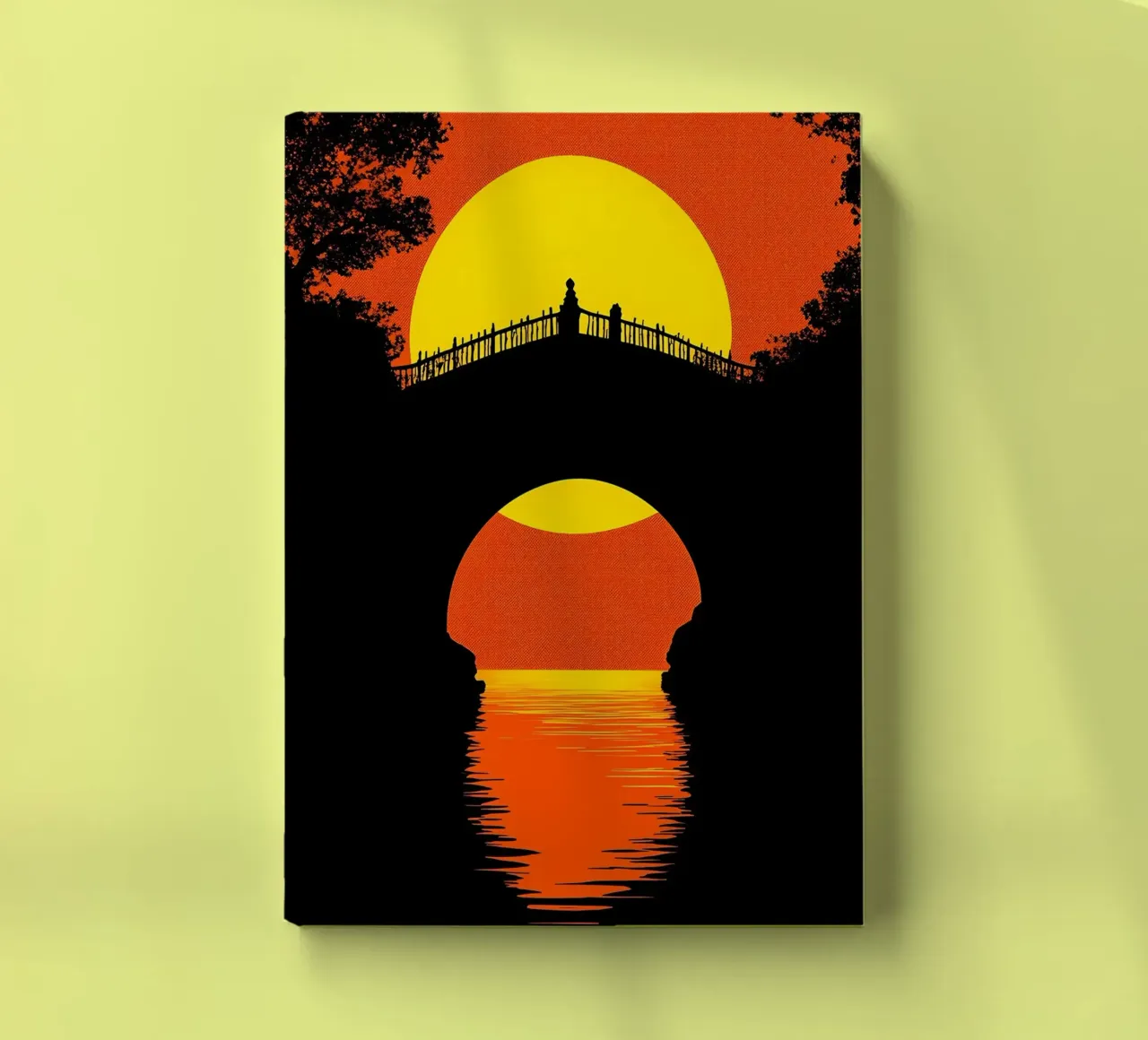 Pont au coucher du soleil - Pop Art carnet de notes de ColorCrash Gallery
