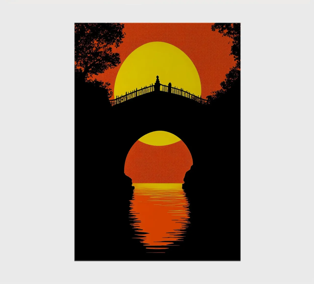 Pont au coucher du soleil - Pop Art carnet de notes de ColorCrash Gallery