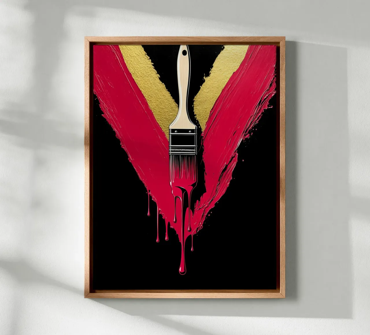 Verfkwast - Pop-art canvas met Baklijst van ColorCrash Gallery