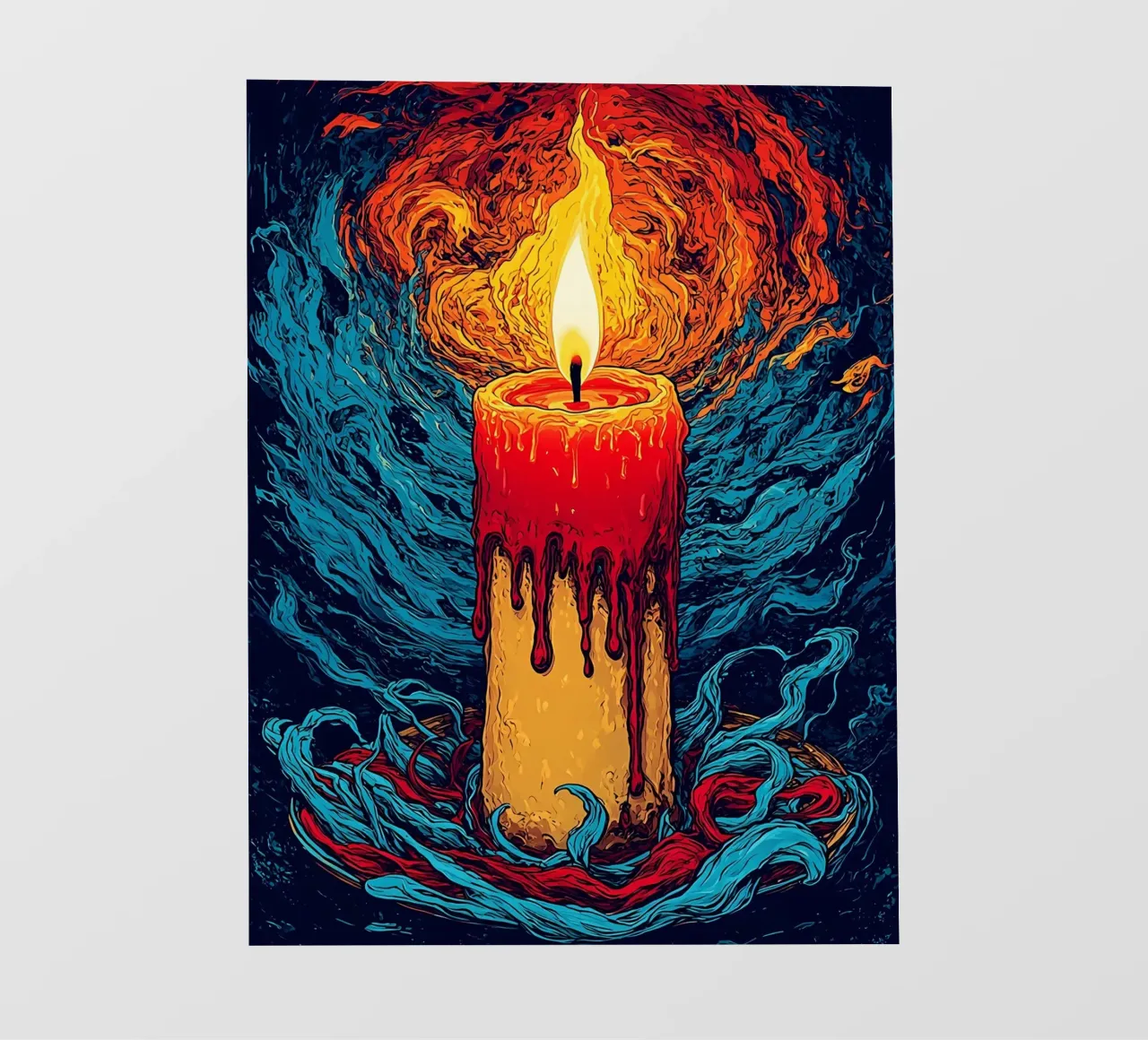 Fiamme di candela - Pop Art pellicola backlit da ColorCrash Gallery