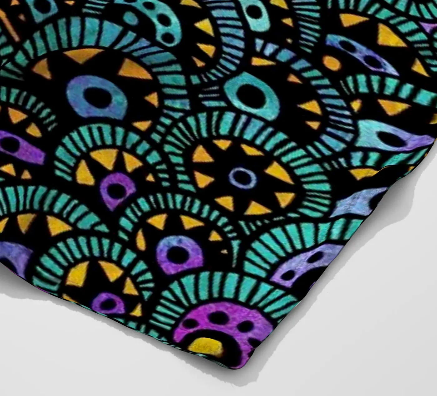 Peacock Tail fleecedeken van Pom Graphic Design