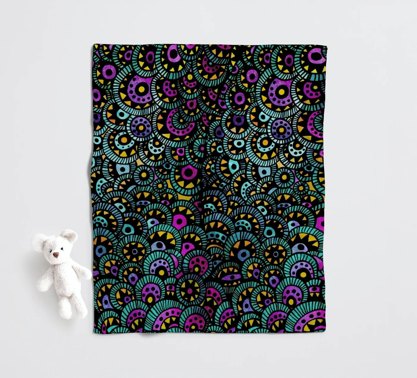 Peacock Tail fleecedeken van Pom Graphic Design