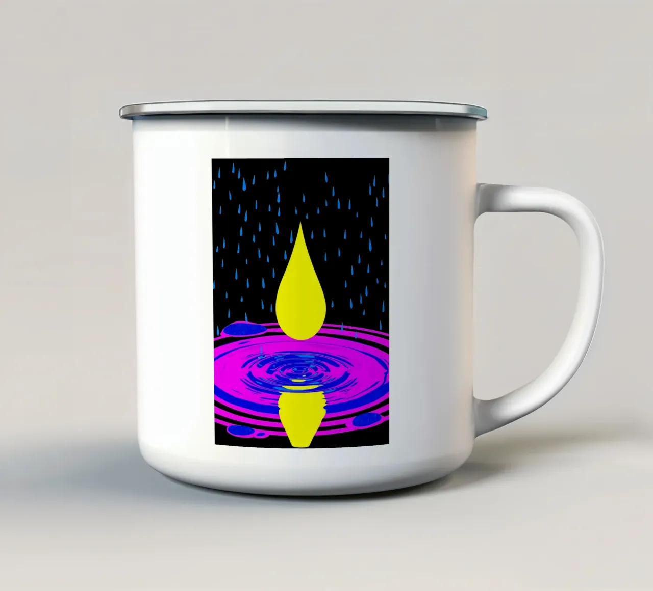 Goccia d'acqua - Pop Art tazza in smalto da ColorCrash Gallery