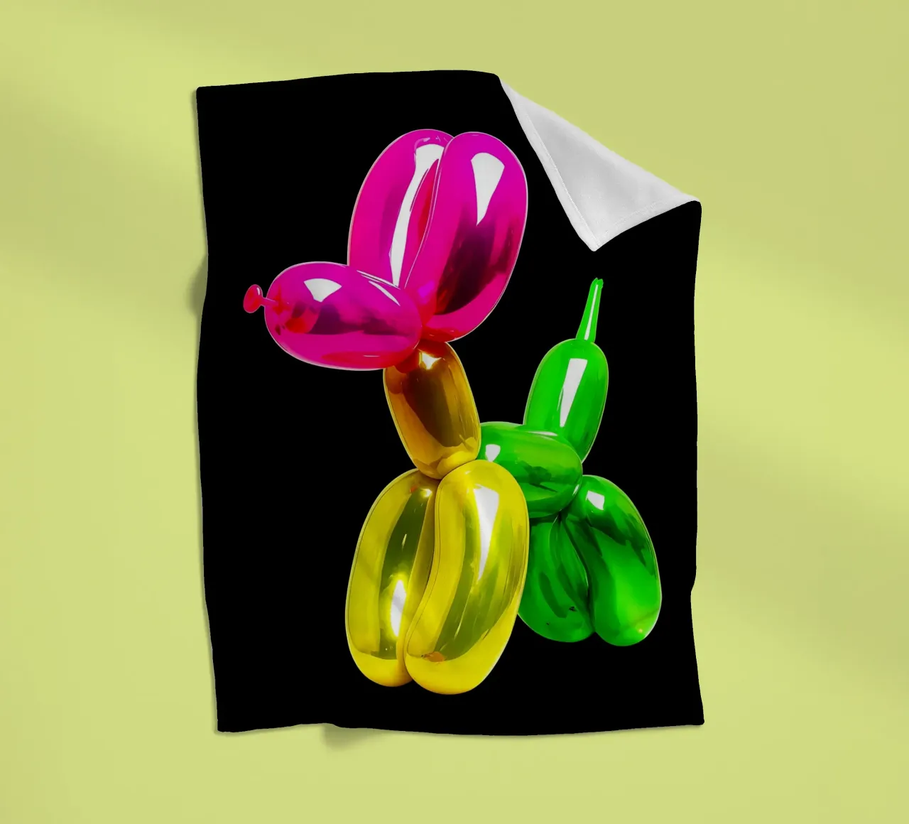 Cane con palloncino - Pop Art coperta in pile da ColorCrash Gallery