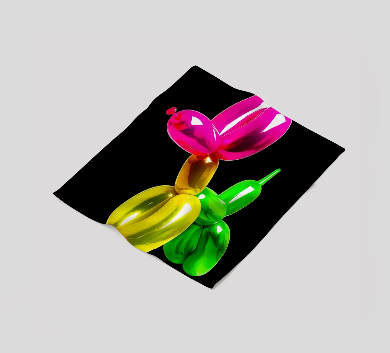 Cane con palloncino - Pop Art coperta in pile da ColorCrash Gallery